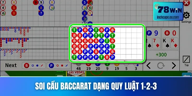 Cách soi cầu Baccarat dạng 1-2-3 tại 78WIN